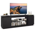 Costway Fireplace TV Stand for TVs up to 80 with Electric Fireplace 3 Adjustable Shelves Black/White