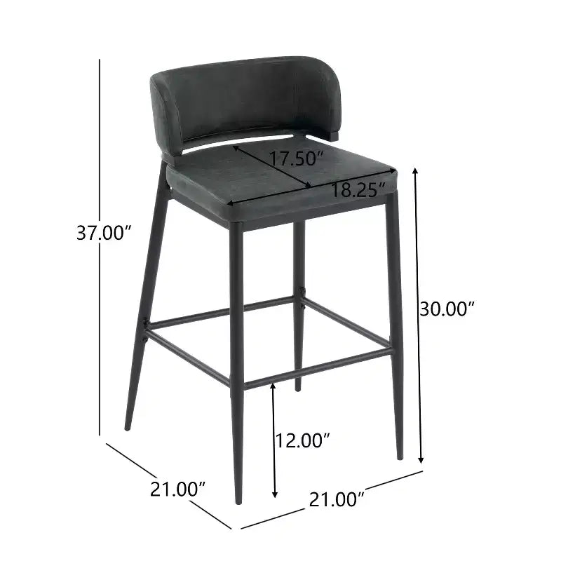 Tabouret de bar industriel en métal et similicuir (Lot de 2)