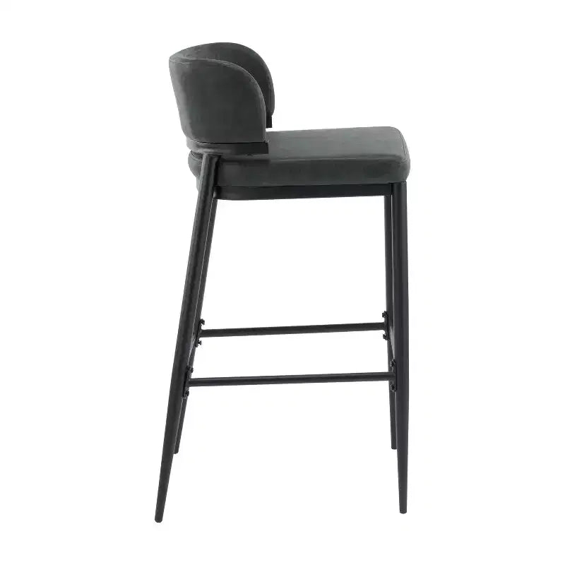 Tabouret de bar industriel en métal et similicuir (Lot de 2)