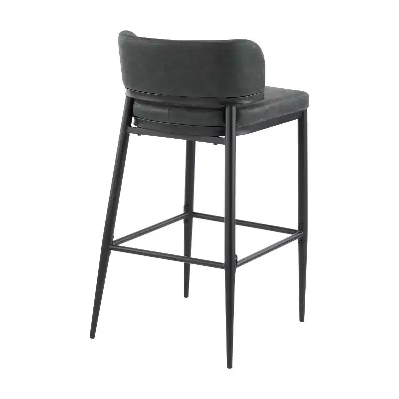 Tabouret de bar industriel en métal et similicuir (Lot de 2)
