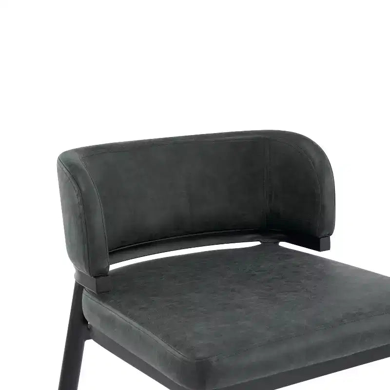 Tabouret de bar industriel en métal et similicuir (Lot de 2)