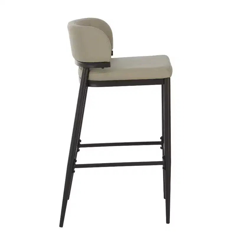 Tabouret de bar industriel en métal et similicuir (Lot de 2)