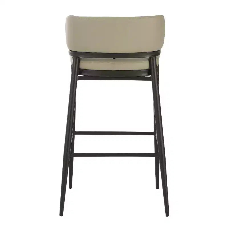 Tabouret de bar industriel en métal et similicuir (Lot de 2)