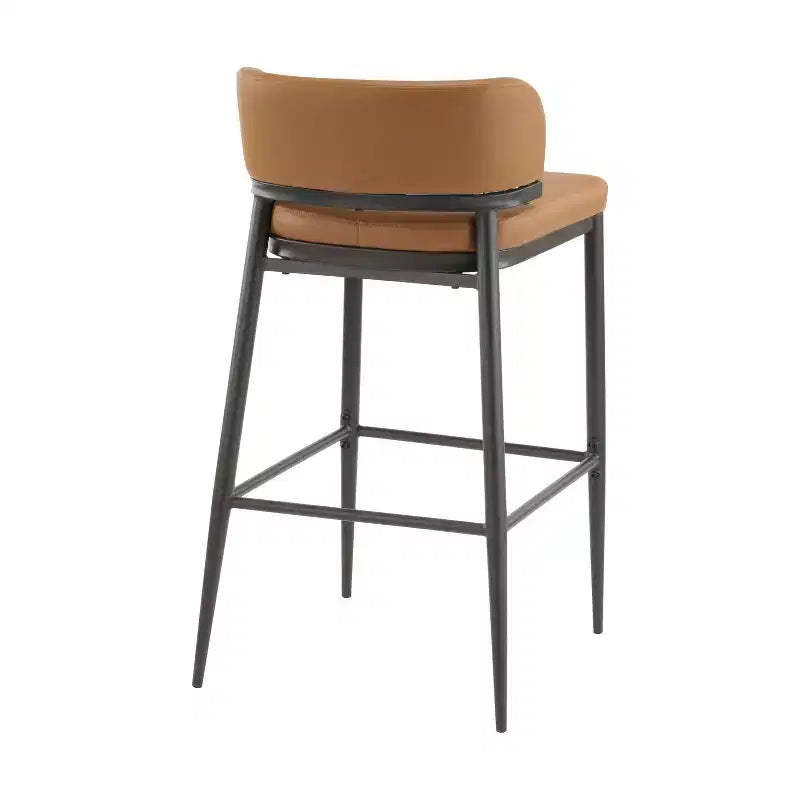 Tabouret de bar industriel en métal et similicuir (Lot de 2)
