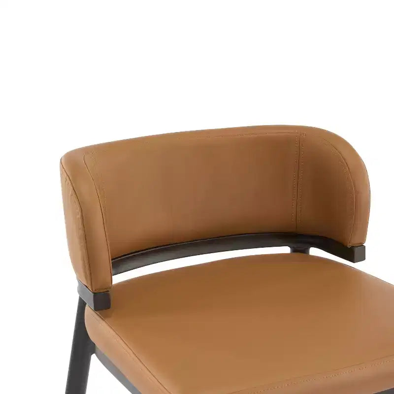 Tabouret de bar industriel en métal et similicuir (Lot de 2)