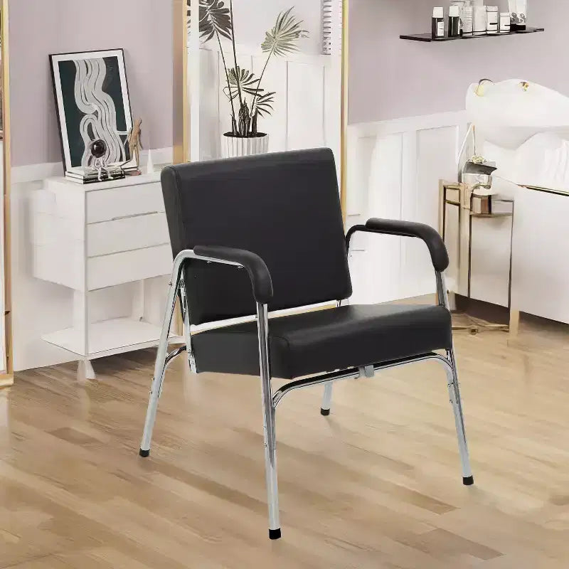 Fauteuil de lavage, Fauteuil de salon, Fauteuil de barbier avec accoudoir en similicuir