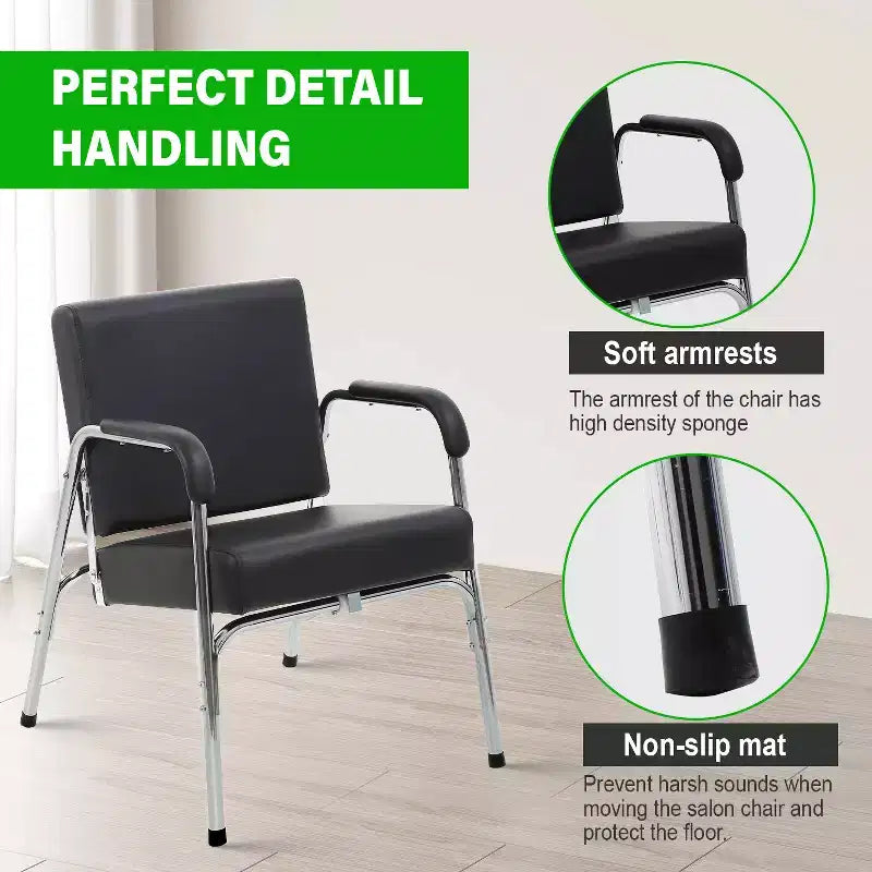 Fauteuil de lavage, Fauteuil de salon, Fauteuil de barbier avec accoudoir en similicuir