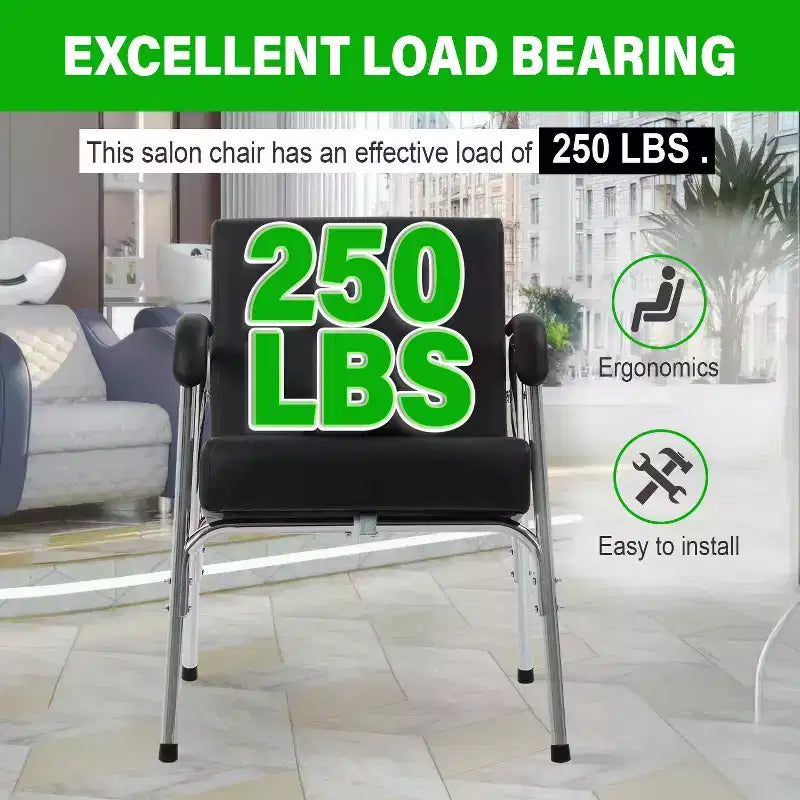 Fauteuil de lavage, Fauteuil de salon, Fauteuil de barbier avec accoudoir en similicuir