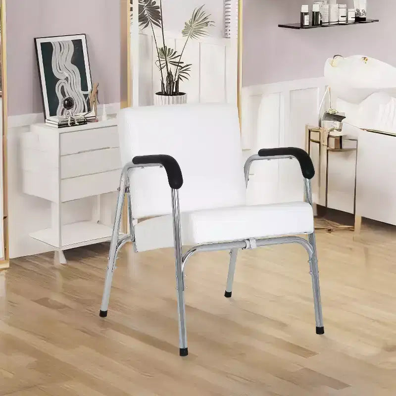 Fauteuil de lavage, Fauteuil de salon, Fauteuil de barbier avec accoudoir en similicuir