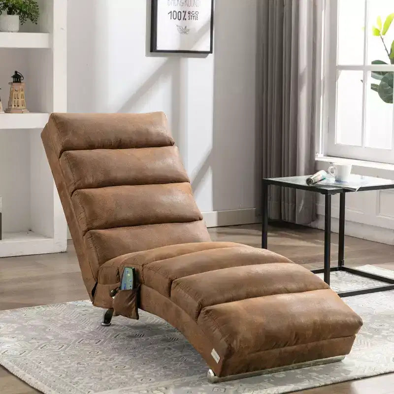 Linen Massage Chaise Lounge Indoor with Remote Control,Ergonomic Electric Massage Long Lounger with 5 Modes for Office