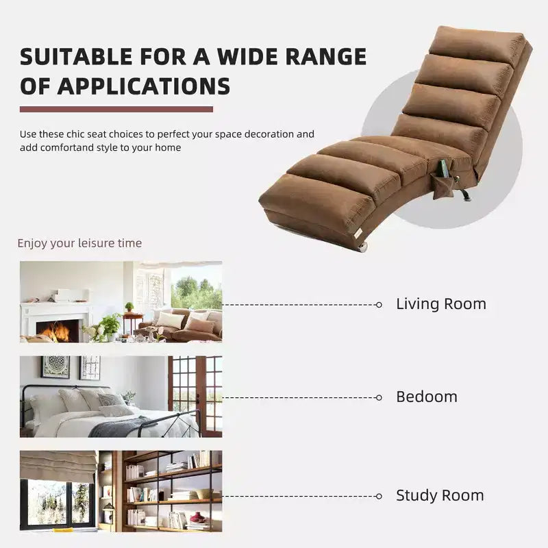 Fauteuil de relaxation avec télécommande, Ergonomique, électrique avec 5 modes de massage, pour bureau, en lin