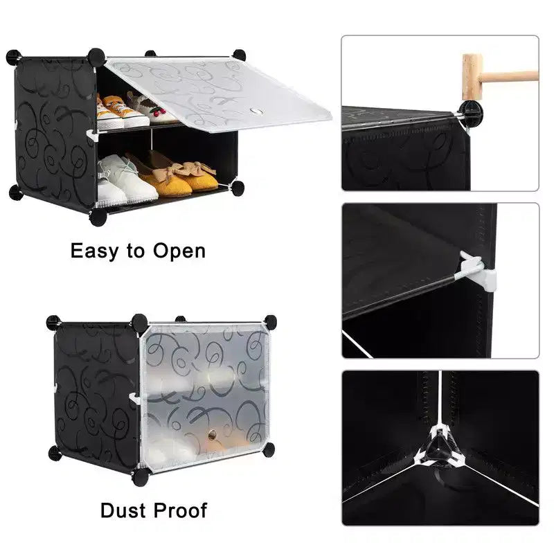 Meuble de rangement pour 72 paires de chaussures, empilable