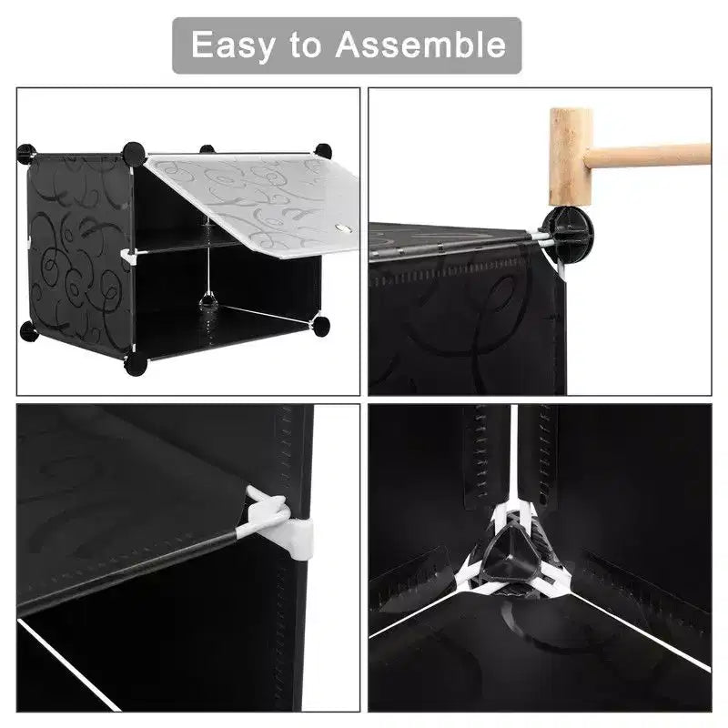 Meuble de rangement pour 72 paires de chaussures, empilable