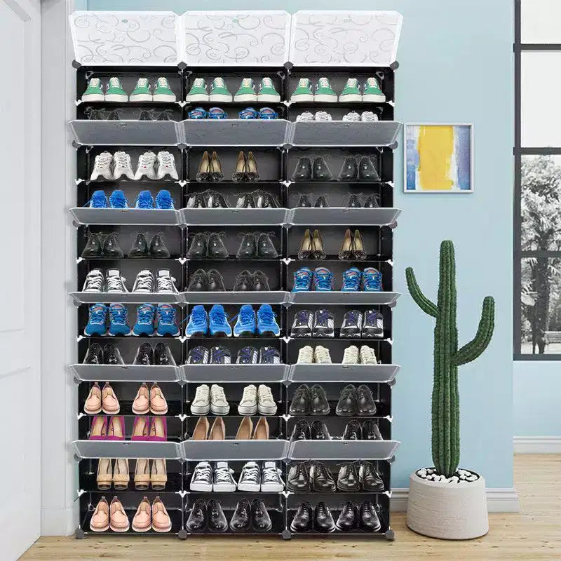 Meuble de rangement pour 72 paires de chaussures, empilable
