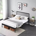14 Inch Queen Bed Frame, Metal Platform Bed Frame with Headboard, No Box Spring Needed, Noise-Free, Non-Slip, Black