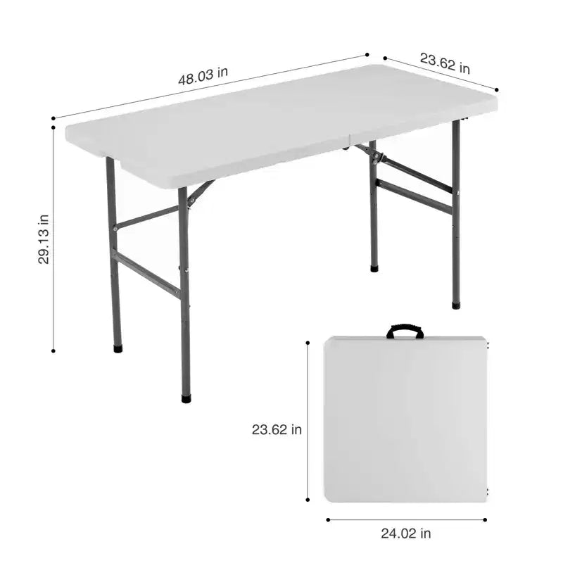 Table Pliante Extérieure Intérieure Robuste Portable avec Poignée de Transport pour Camping Pique-nique Fête