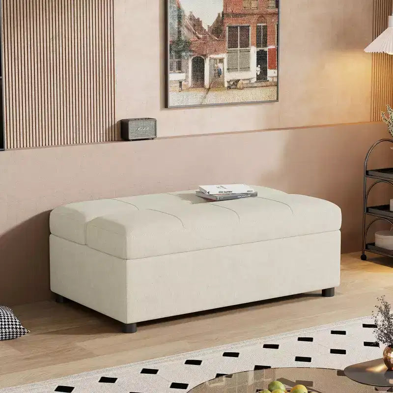 Lit Ottoman Convertible une place avec Matelas - Lit d'appoint peu encombrant pour Salon et Appartement