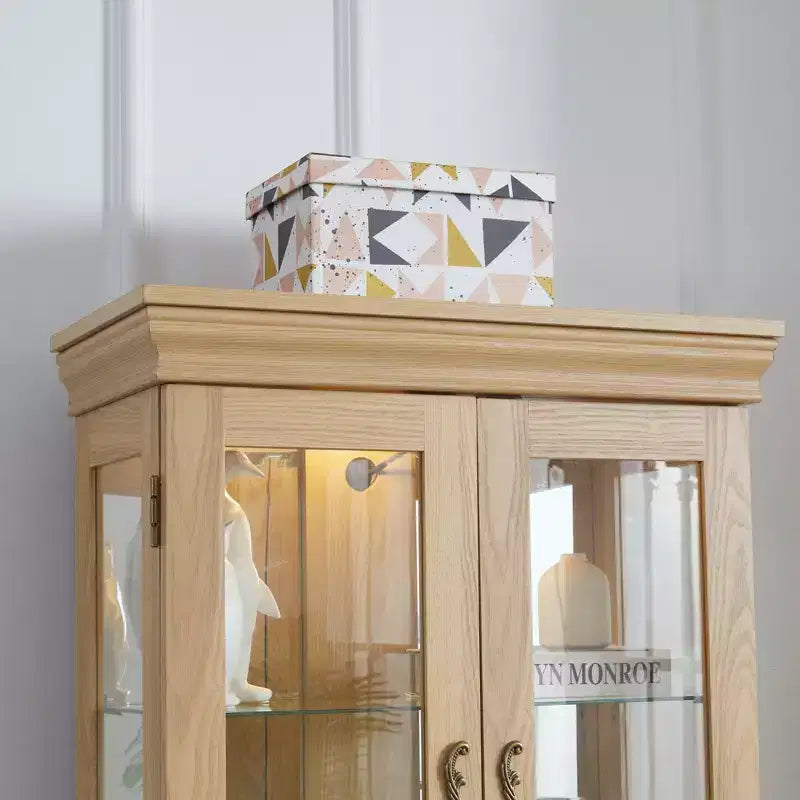 Vitrine Curio en verre éclairée Vitrine de rangement en verre