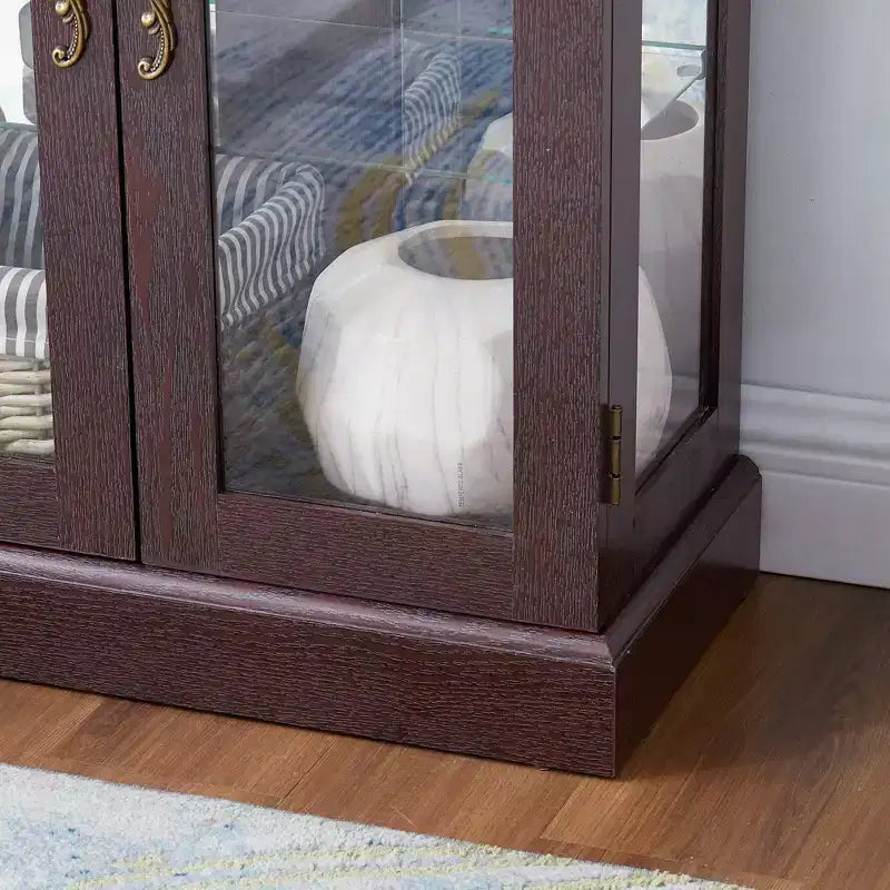 Vitrine Curio en verre éclairée Vitrine de rangement en verre