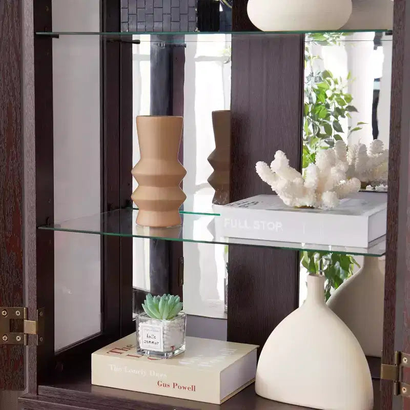 Vitrine Curio en verre éclairée Vitrine de rangement en verre