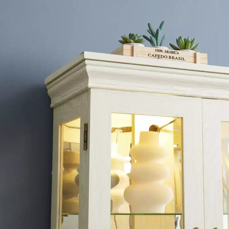 Vitrine Curio en verre éclairée Vitrine de rangement en verre