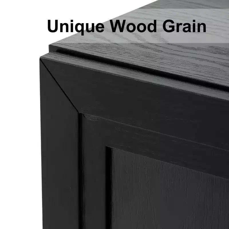 36x31x16 Meuble d'appoint en bois avec étagères réglables, noir