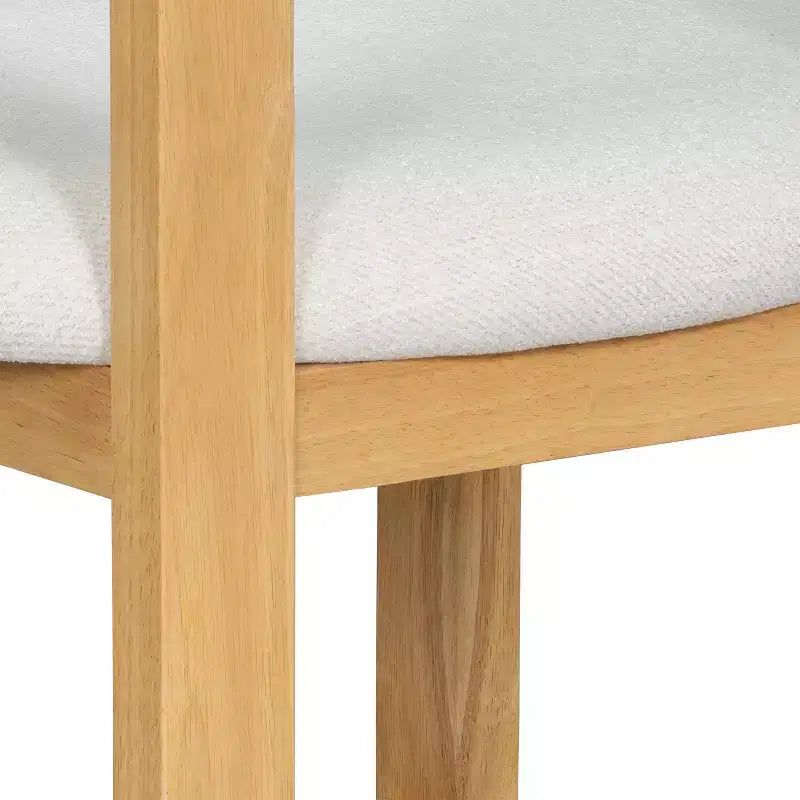 Tabouret de comptoir rembourré en bois d'hévéa à dossier ouvert (lot de 2)