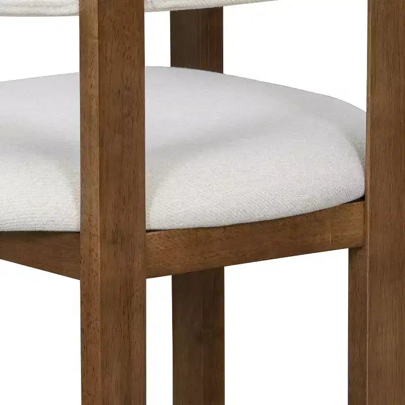 Tabouret de comptoir rembourré en bois d'hévéa à dossier ouvert (lot de 2)