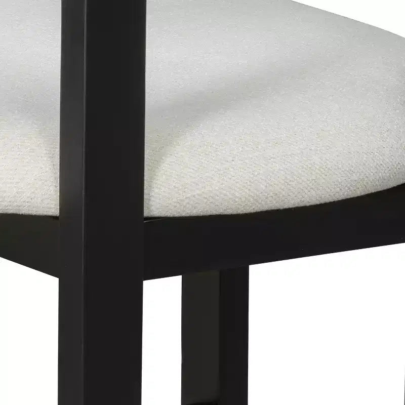 Tabouret de comptoir rembourré en bois d'hévéa à dossier ouvert (lot de 2)