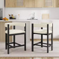 Christopher Knight Home Callista Rubberwood Upholstered Counter Stool With Open Back (Set of 2)