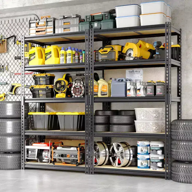 Étagères de rangement de garage robustes 40x20x72, étagère en acier réglable à 5 niveaux, organisateur utilitaire d'une capacité de 1134 kg
