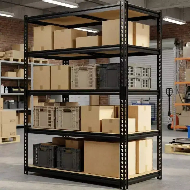 Étagères de rangement de garage robustes 40x20x72, étagère en acier réglable à 5 niveaux, organisateur utilitaire d'une capacité de 1134 kg