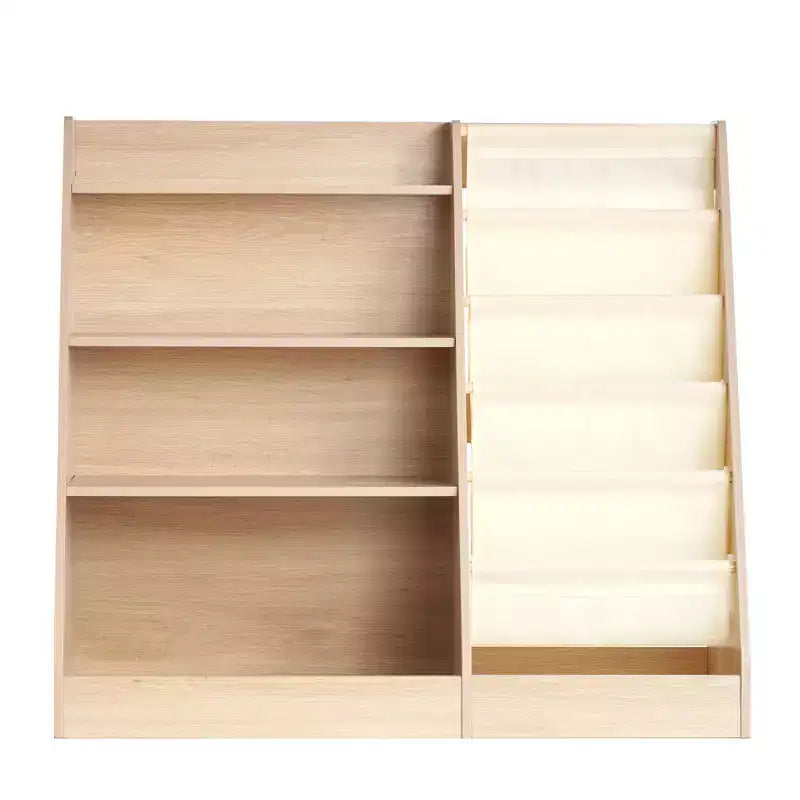 Étagère à livres pour enfants à 4 niveaux et organisateur de jouets avec 6 compartiments en tissu pour salle de jeux, chambre de bébé, maternelle et chambre à coucher