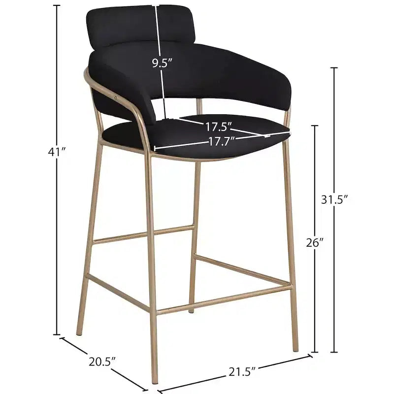 Tabouret de bar en velours