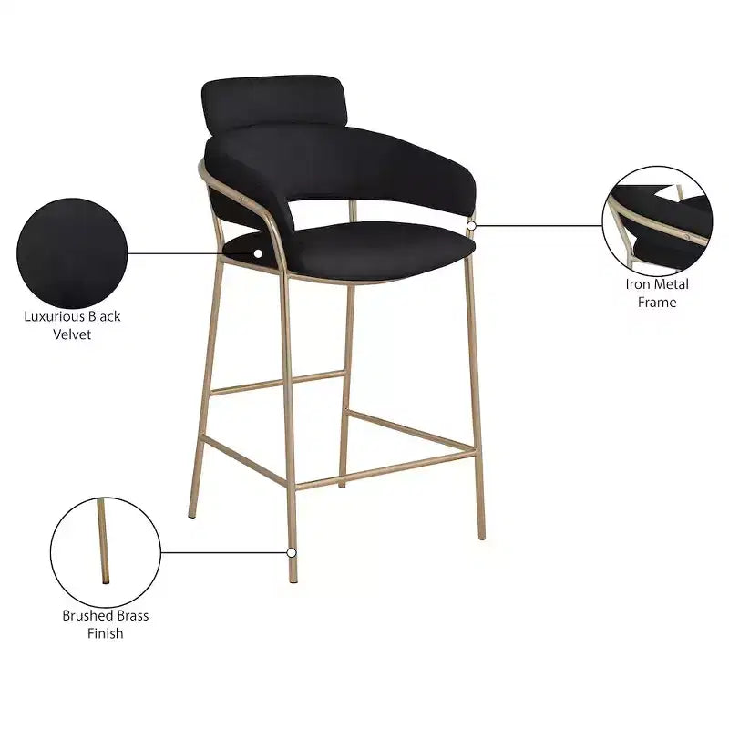 Tabouret de bar en velours