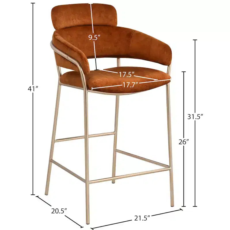 Tabouret de bar en velours
