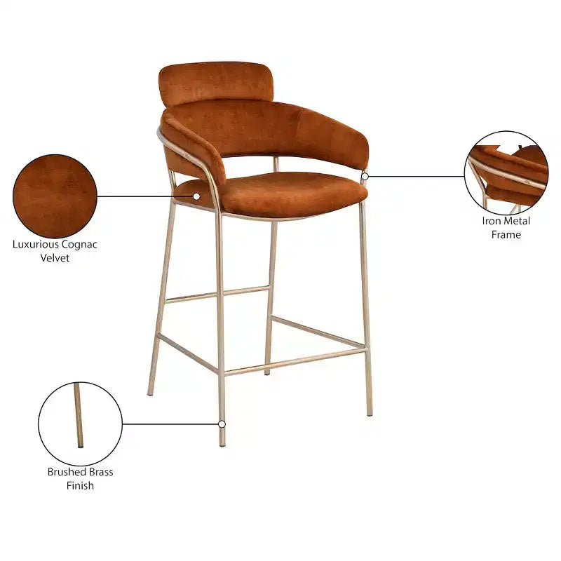 Tabouret de bar en velours