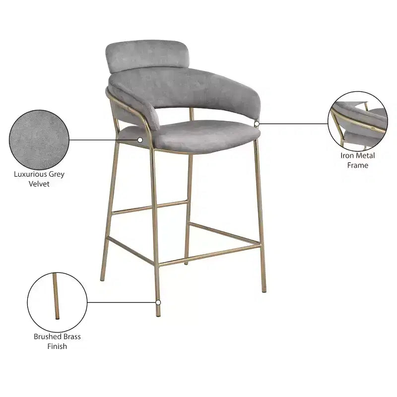 Tabouret de bar en velours