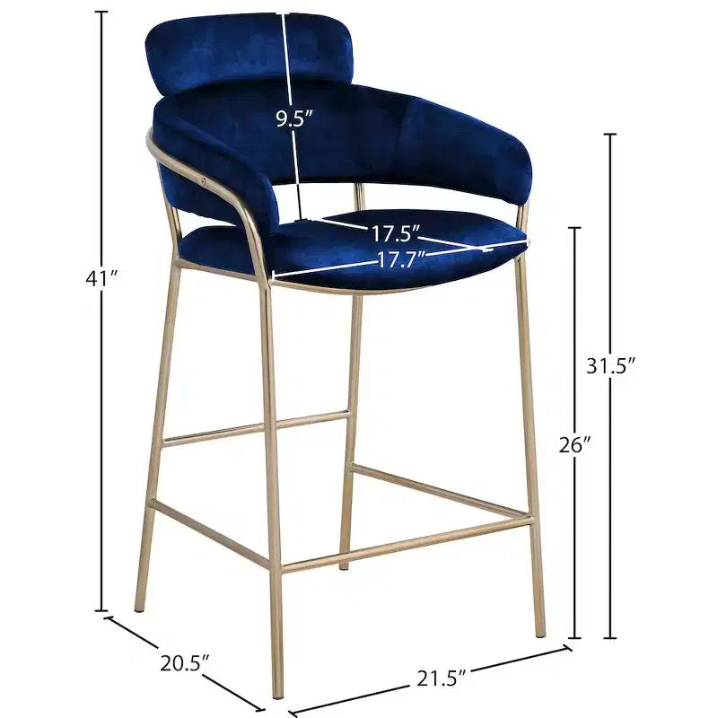 Tabouret de bar en velours