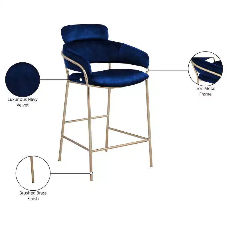 Tabouret de bar en velours