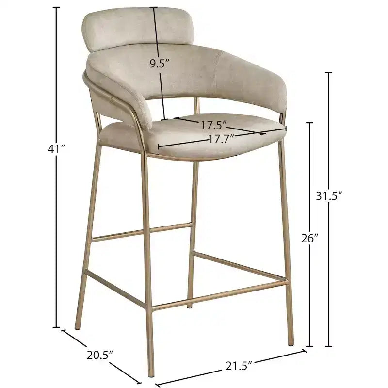 Tabouret de bar en velours