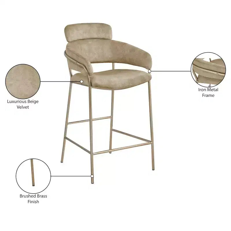 Tabouret de bar en velours