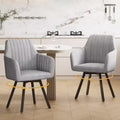 Furniliving 2-Pcs Mid Century Dining Chairs Upholstered Dining Room Chairs With Armrest