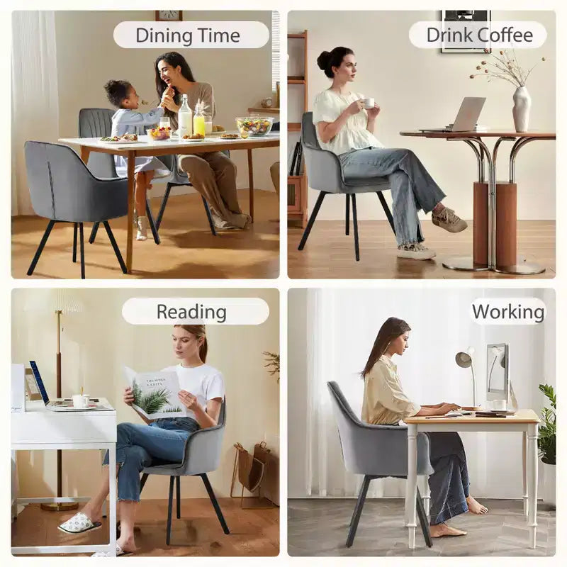 Lot de 2 chaises de salle à manger du milieu du siècle avec accoudoirs