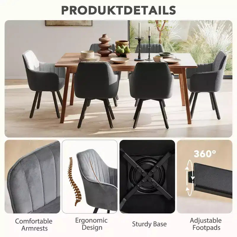 Lot de 2 chaises de salle à manger du milieu du siècle avec accoudoirs