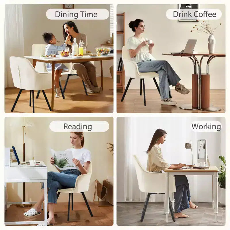Lot de 2 chaises de salle à manger du milieu du siècle avec accoudoirs