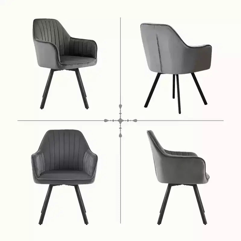 Lot de 2 chaises de salle à manger du milieu du siècle avec accoudoirs