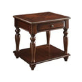 HomeRoots 24 Walnut Manufactured Wood Rectangular End Table With Drawer And Shelf