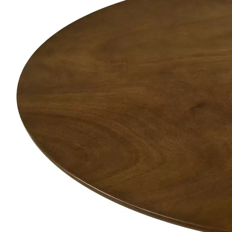 Table à manger ronde, finition noyer