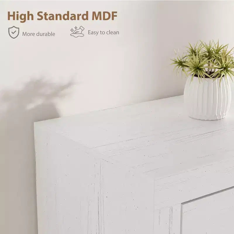 Meuble TV de ferme pour téléviseurs de 75/80 pouces, meuble de divertissement avec tiroirs de rangement et étagère ouverte, meuble console TV pour salon, chambre à coucher